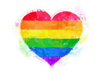 rainbow color background, abstract heart image