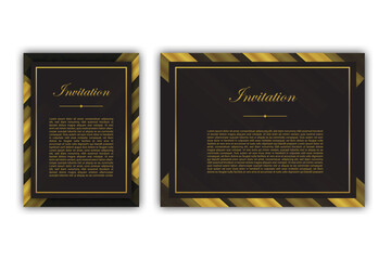 luxury gold wedding invitation card poster template design