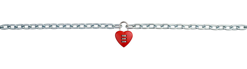 Abstract, straight front view red heart shaped combination lock, Symbol valentine, happy, unhappy....