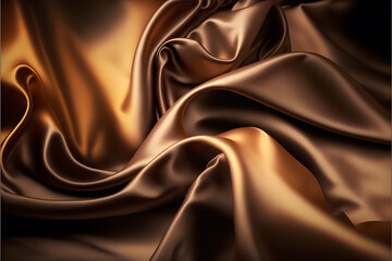 Fototapeta premium Golden Silk fabric with generative AI technology
