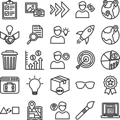 Startup icons set, startup icons pack, startup vector icons set, business marketing icons set, marketing icons pack, business startup vector icons set, startup line icons set