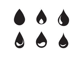 Water drop vector icons set.