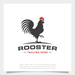 Fototapeta na wymiar Simple rooster logo and vector logotype icon design concept