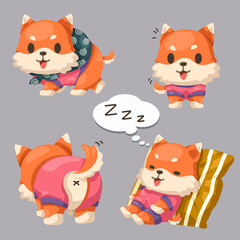 Bundle cute cartoon character of kittle vector illustration