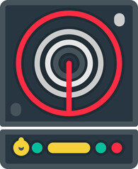 Induction cooktops flat icons. Vector illustration. Isolated icon suitable for web, infographics, interface and apps.