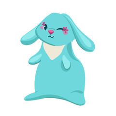 Cute rabbit, cartoon style. Trendy modern vector illustration isolated on white background, hand drawn, flat