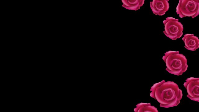 Rose flowers looping seamless pattern motion design background. 4K video animation