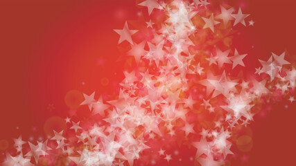 Vector Magical Glowing Background with Silver White and Purple Falling Stars on Red. Sparkle Star Night Cover and Card Design. Confetti Frame. Cosmic Bokeh Light. Christmas and New Year Poster.