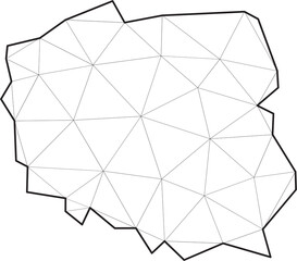 polygonal poland map.