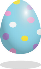 Set of colorful 3D Easter eggs on transparent background