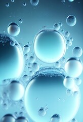Bubbles of an air in the pure water, abstract background. Generative art