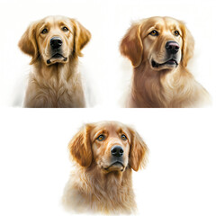 Golden-Retriever und Labrador (frontal) als Iconset – Generative AI