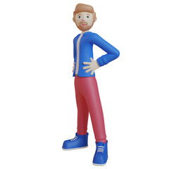 business man 3d illustration. a professional in developing business and managing marketing strategies to increase office income