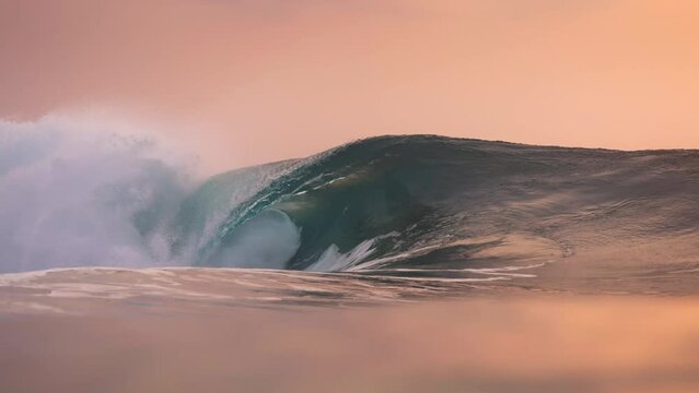 sunset sunrise barrel wave surf 