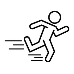 Run icon vector illustration. Running line Icon black white.