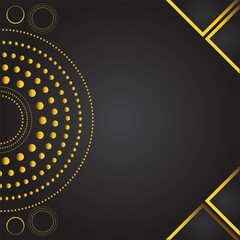 Abstract black background with golden floral ornament. Vector illustration design.