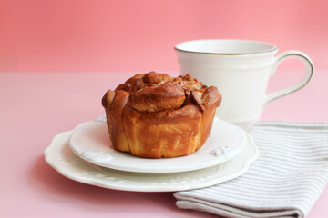 Close up Tasty Danish Pastry Bread ,Butter Scotch Bun