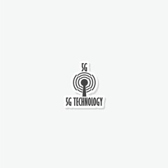 5G technology icon sticker isolated on gray background