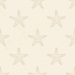 Fototapeta na wymiar Starfish seamless pattern background vector illustration. Aquatic marine life wallpapers
