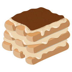 Tiramisu. vector illustration on a white background