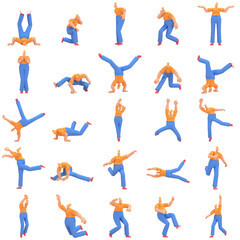 Fototapeta na wymiar character woman orange shirt blue pants doing activities, 3d rendering