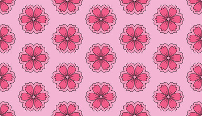 Geometric ethnic pattern seamless flower color oriental.Geometric ethnic ,seamless pattern.Design for fabric,curtain,pink background, carpet, shawl,clothing,wrapping, Batik,fabric,handkerchief,Vector 