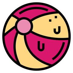 beach ball filled outline icon style