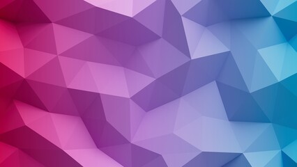 Obraz premium Abstract geometric background with triangles in red to purple to green gradient.