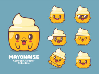 mayonnaise cartoon character vector illustration