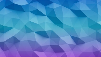 Obraz premium Abstract geometric background with triangles in blue to green to purple gradient.