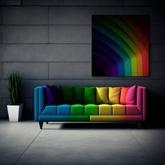 Colorful sofa illustration. Couch.