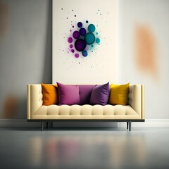 Colorful sofa illustration. Couch.