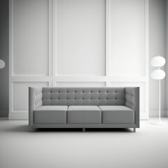 Scandinavian light sofa illustration. Modern lounge.