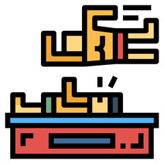 Wrestling filled outline icon style