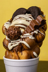 Waffles. Waffle. Sweet delicious breakfast. Dessert.