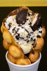 Waffles. Waffle. Sweet delicious breakfast. Dessert.