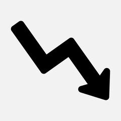 Decrease arrow icon vector illustration in solid style, use for website mobile app presentation