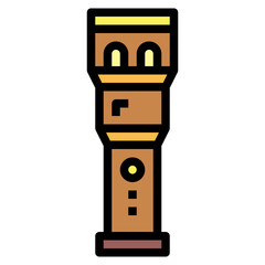 flashlight filled outline icon style