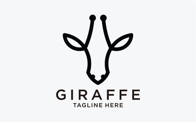 logo design giraffe line simple template