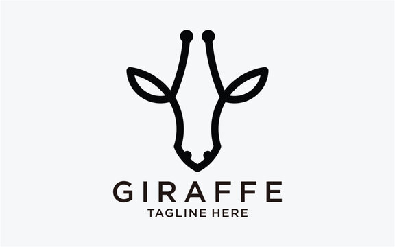 logo design giraffe line simple template