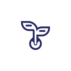 icon isolated blue ecological natural greens or tree plant
