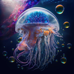 Octopus digital generated illustration marine life element