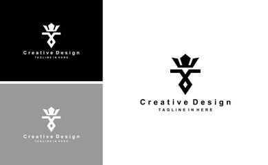 creative T letter crown luxury monogram logo design idea vector