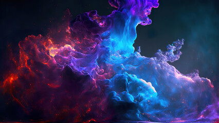 absract colorful fantasy smoke background, generative ai - obrazy, fototapety, plakaty