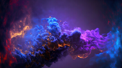 Fototapeta na wymiar absract colorful fantasy smoke background, generative ai