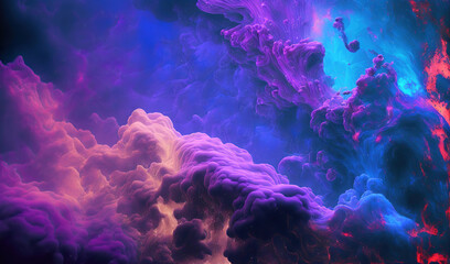 Fototapeta na wymiar absract colorful fantasy smoke background, generative ai