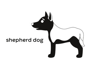 shepherd dog isolated vector Silhouettes