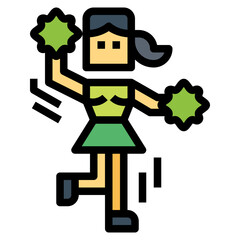 dance filled outline icon style