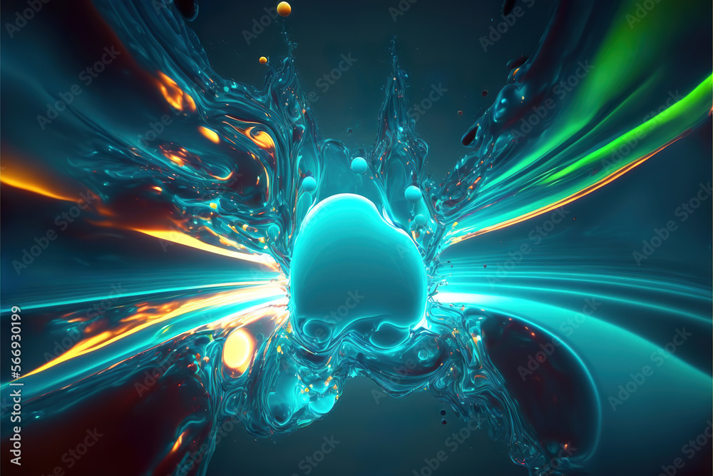 Canvas Prints abstract colorful background with glowing light trails, generative ai