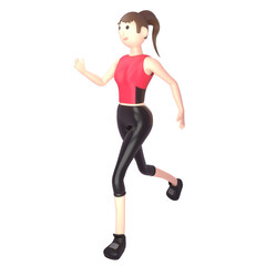 female sports athlete 3d illustration. an athlete who won an international level award